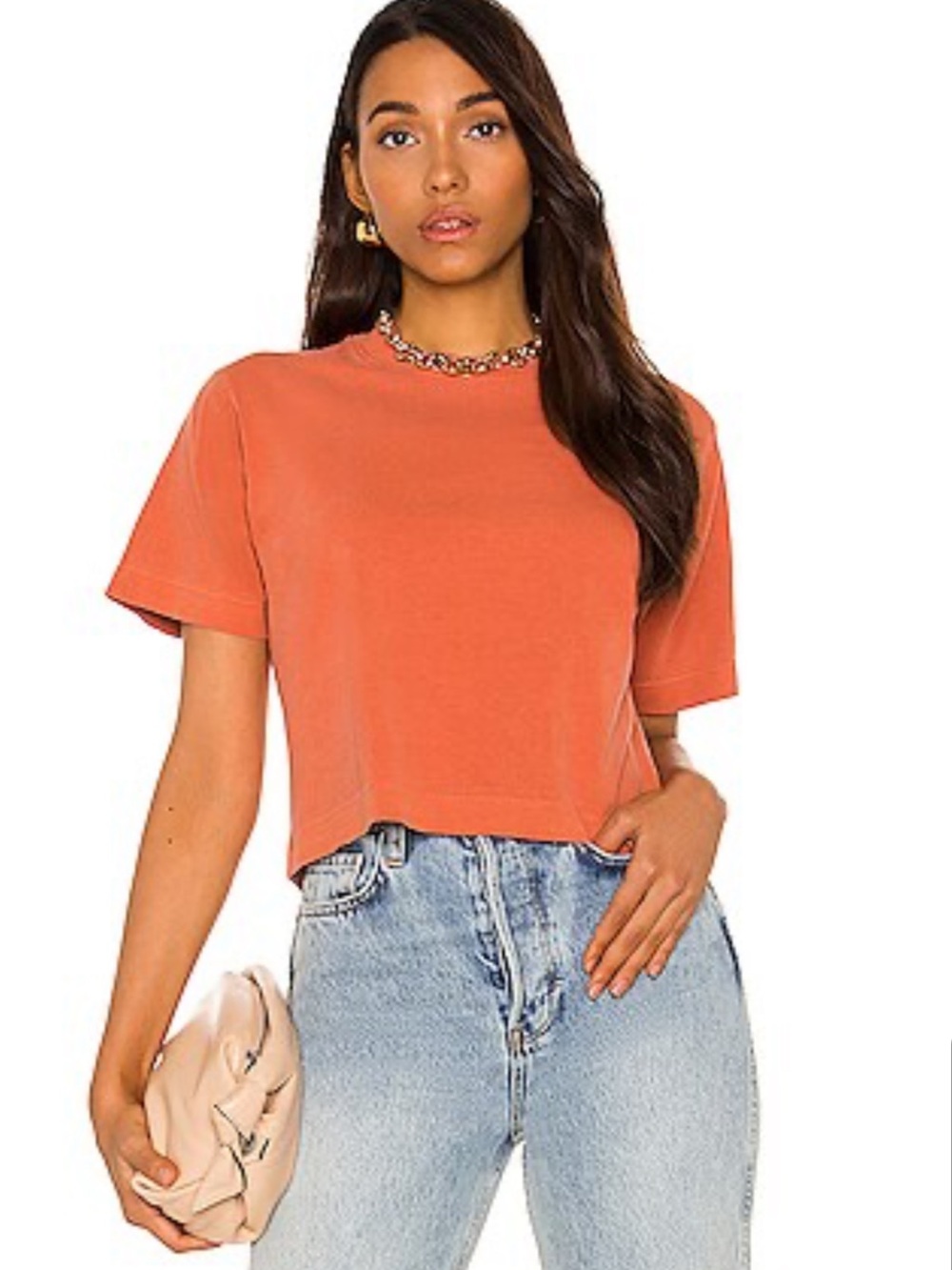 Richer Poorer RELAXED CROP TEE IN REDWOOD XS